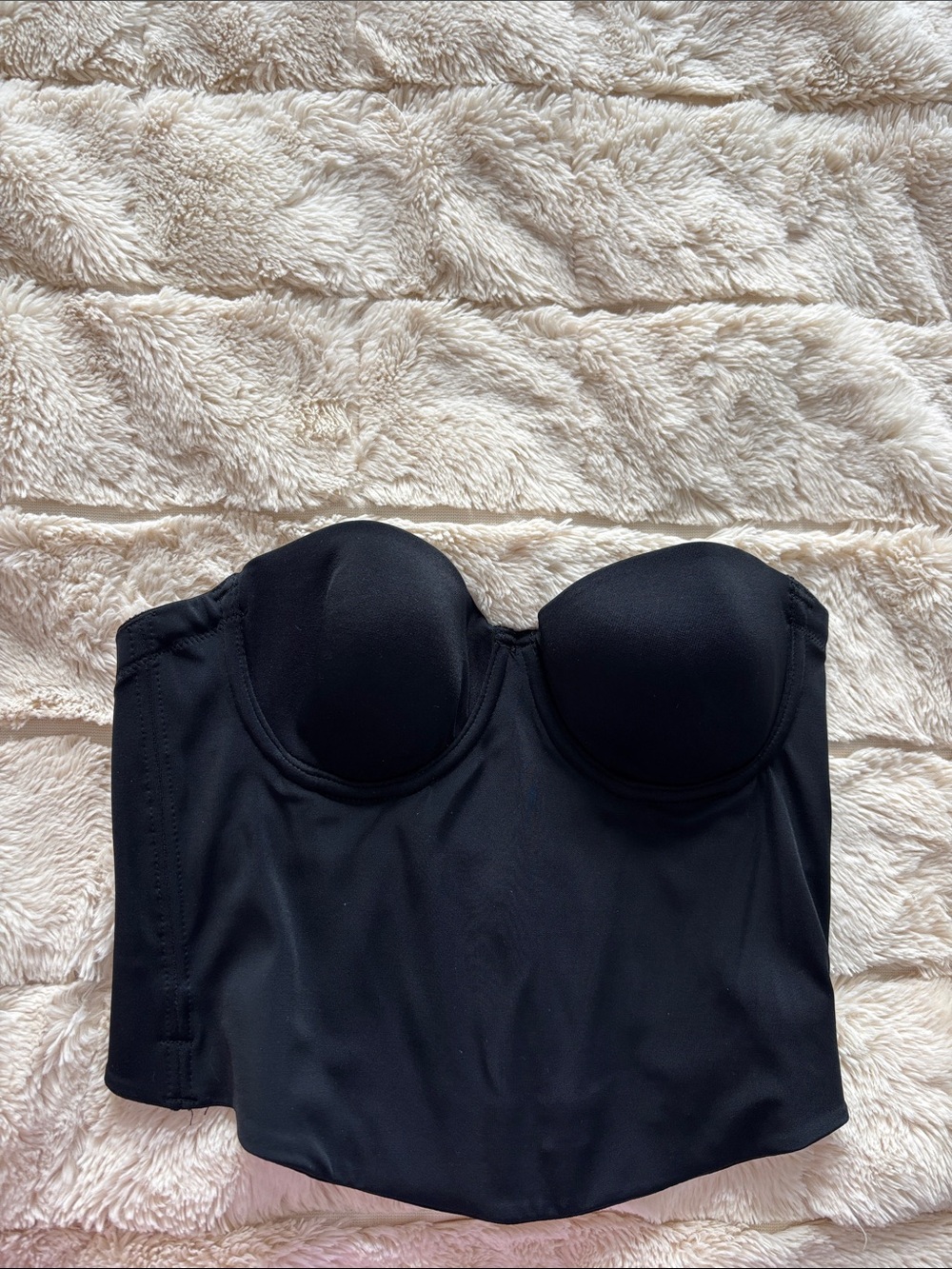 Strapless Longline Bustier Low Back ShapeWear- Black